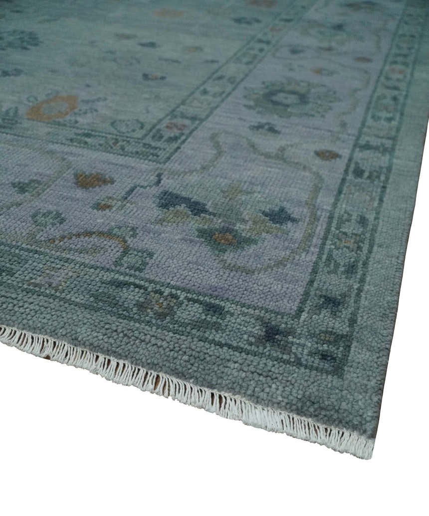 Antique Hand Knotted Charcoal and Gray Traditional Oushak wool Area Rug