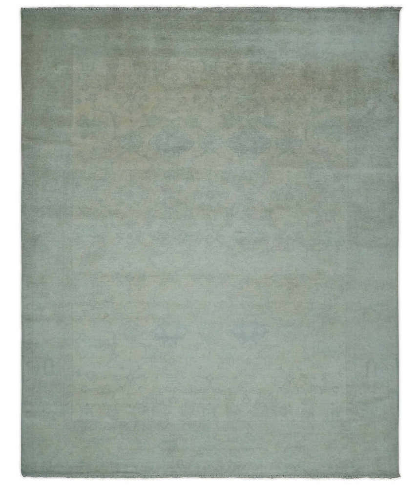 Antique look Beige and Gray Hand Knotted Oriental Oushak 8x10 wool Area Rug