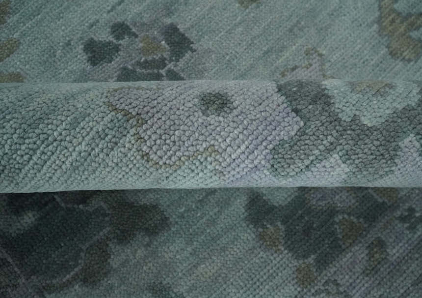 Antique look Bluish Gray Hand knotted Traditional Oushak Multi Size wool area Rug