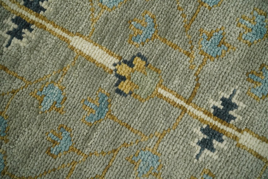 Antique Silver and Gold Hand Knotted Traditional Vintage Style Multi size Wool Area Rug