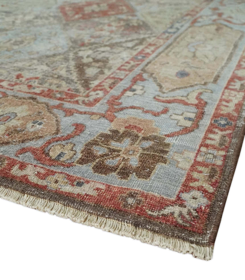Antique look Tribal Garden Rug Hand Knotted Distressed finished oxidized Multi size wool Area Rug
