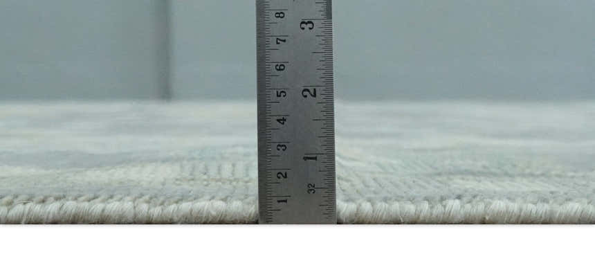 Antique Silver Hand Knotted Oushak Wool Area Rug