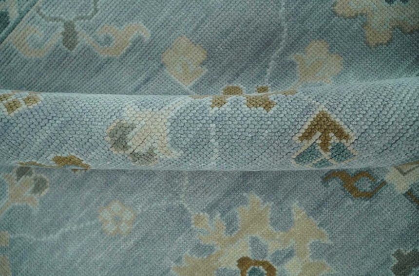 Antique Silver Multi Size Hand Knotted Turkish Style Oushak Traditional Area Rug, Living Room Rug