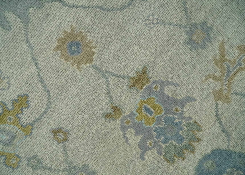 Antique Silver Hand knotted Traditional Multi Size Oushak Wool area Rug