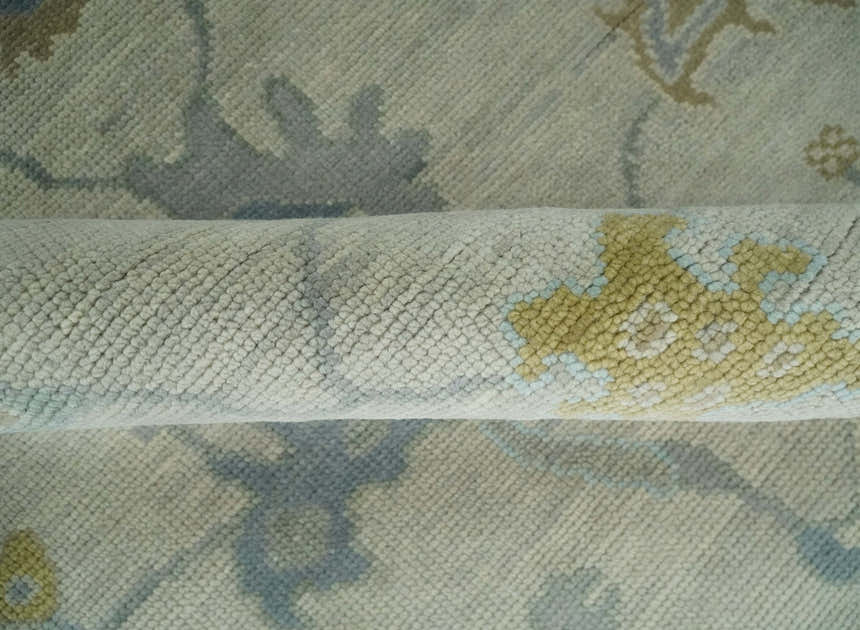 Antique Silver Hand knotted Traditional Multi Size Oushak Wool area Rug