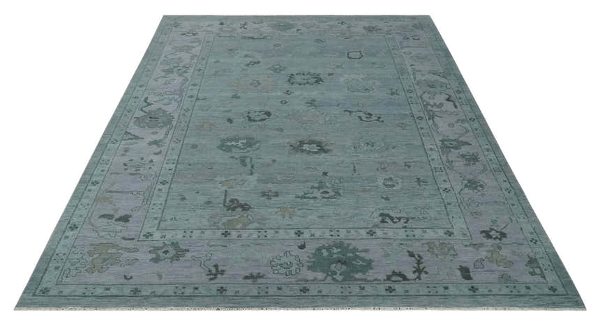 Antique style Gray and Silver Hand Knotted Multi Size Oushak Wool Area Rug