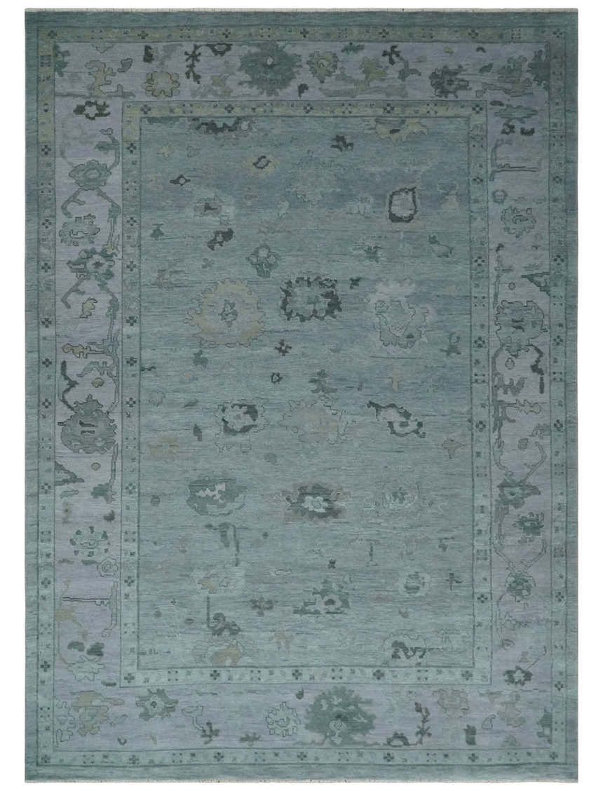 Antique style Gray and Silver Hand Knotted Multi Size Oushak Wool Area Rug