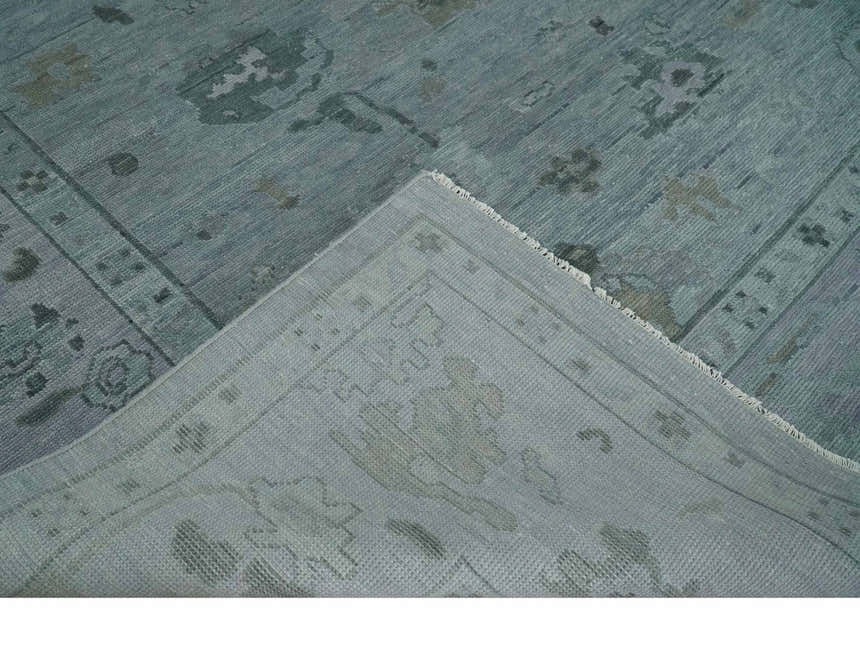 Antique style Gray and Silver Hand Knotted Multi Size Oushak Wool Area Rug