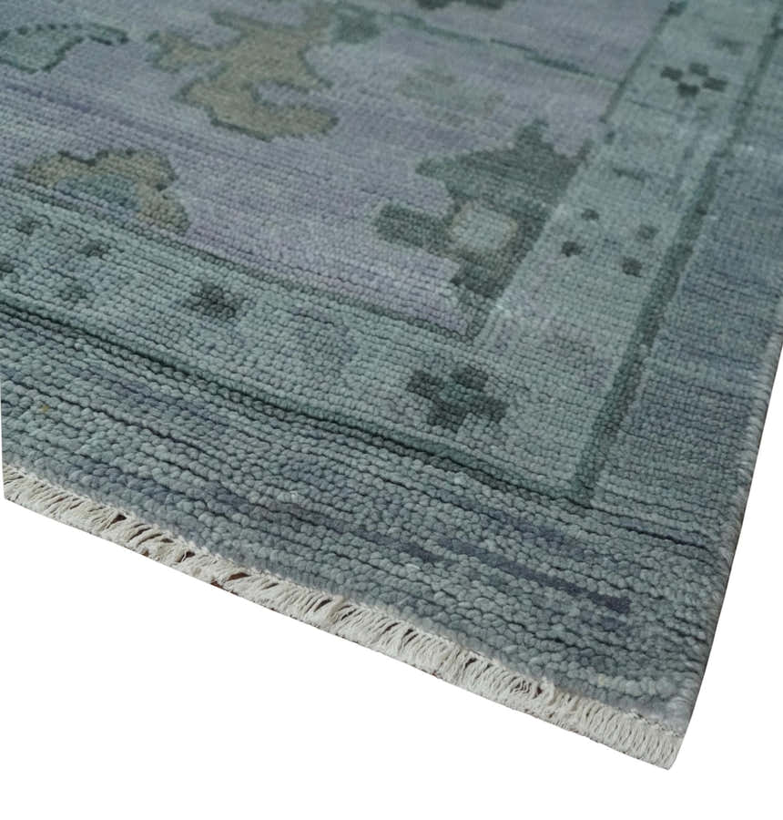 Antique style Gray and Silver Hand Knotted Multi Size Oushak Wool Area Rug
