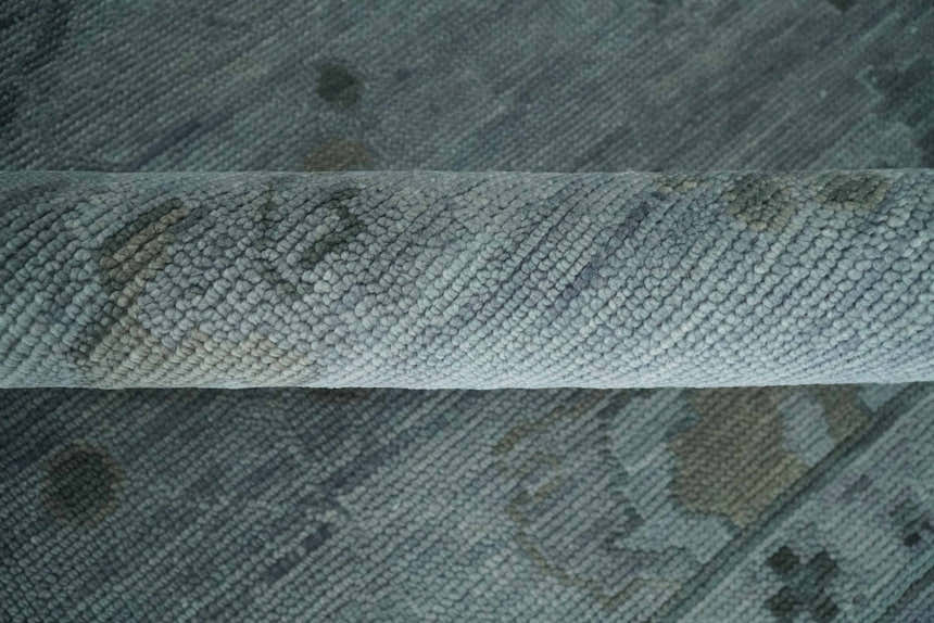 Antique style Gray and Silver Hand Knotted Multi Size Oushak Wool Area Rug