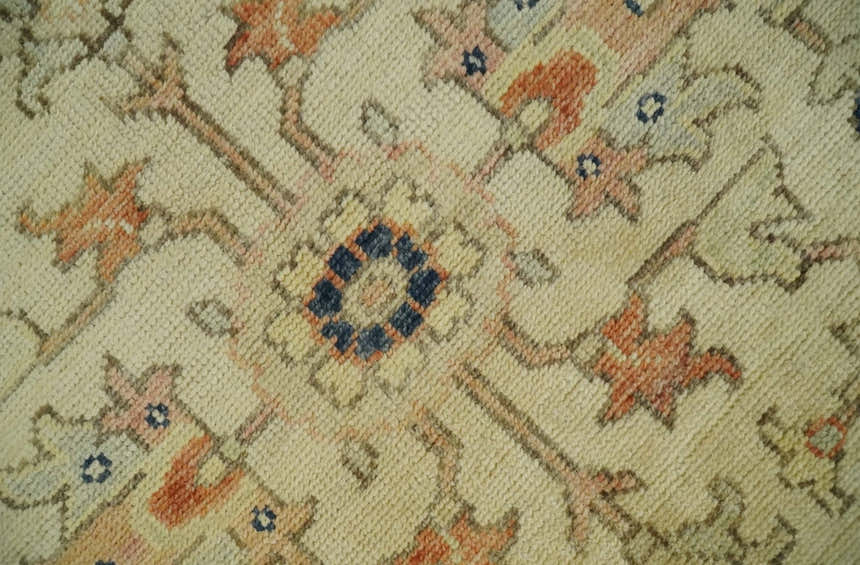 Antique Style Empress Tabriz 6x8 Hand Knotted Beige and Rust Modern Traditional Wool Rug | N35368