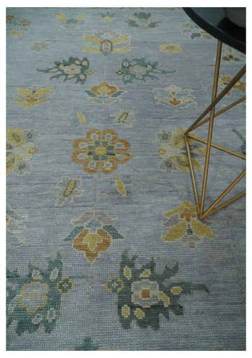 Antique Style Silver and Gray Traditional Hand knotted Oushak Custom Made wool Rug