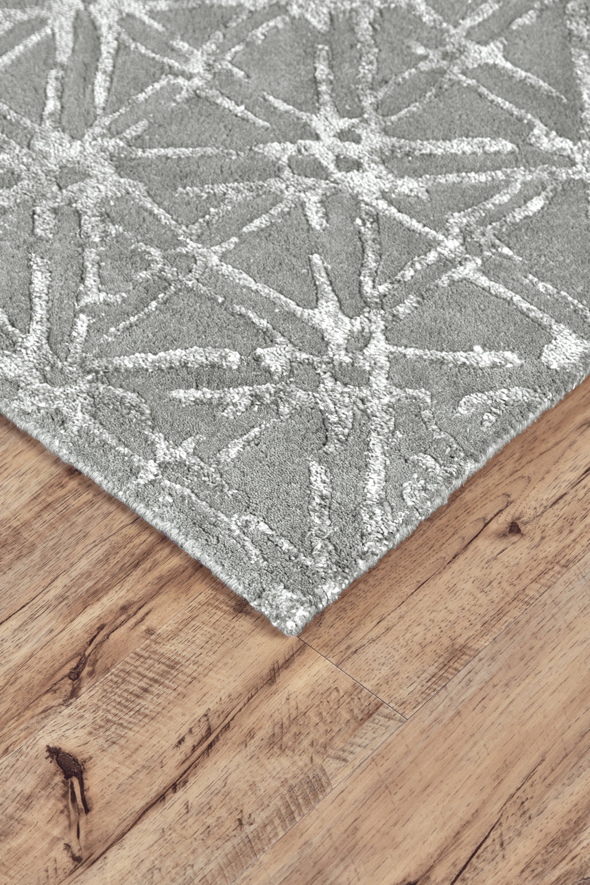 Feizy Manoa Transitional Geometric - Gray/Silver Area Rug - Clearance