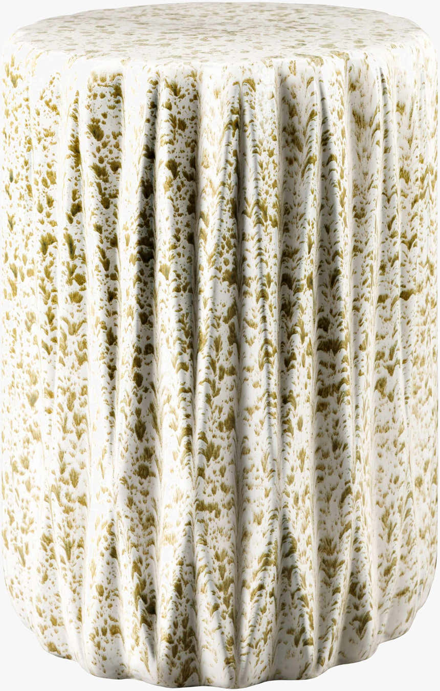Pliora Cream Textured Minimalist Ceramic Outdoor Garden Stool