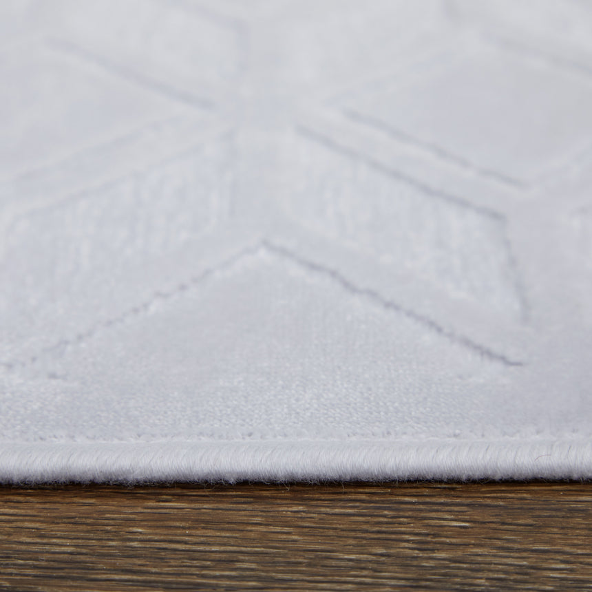 Feizy Saphir Mira Modern Geometric - White Area Rug - Clearance