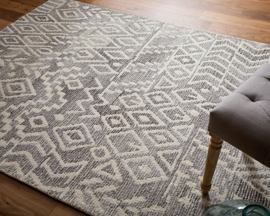 Feizy Asher Transitional Distressed - Gray/White Area Rug - Clearance