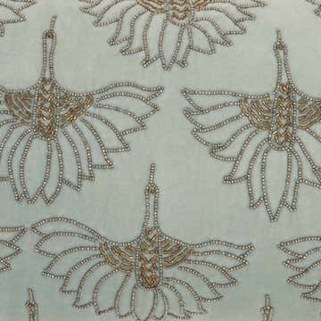 Mina Victory Sofia Beaded Flowers Celadon Indoor Throw Pillow - Clearance