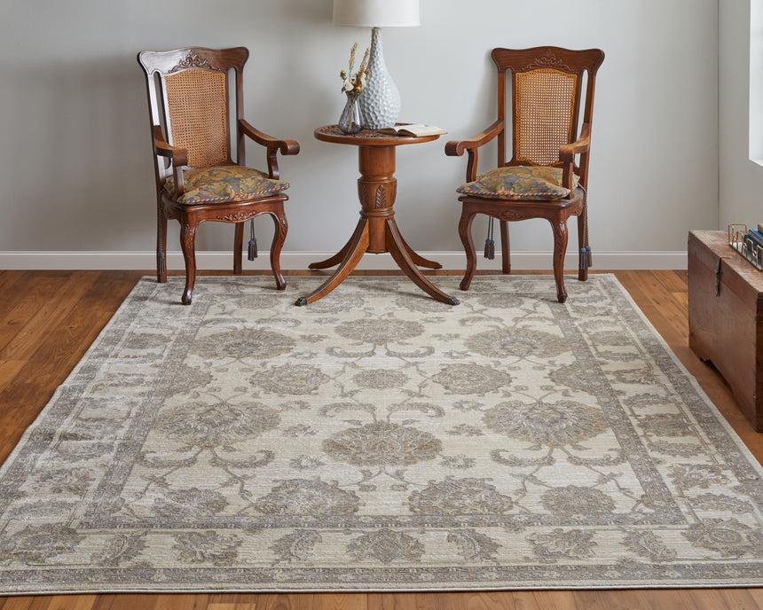 Feizy Celene Traditional Bordered - Tan/Ivory/Brown Area Rug