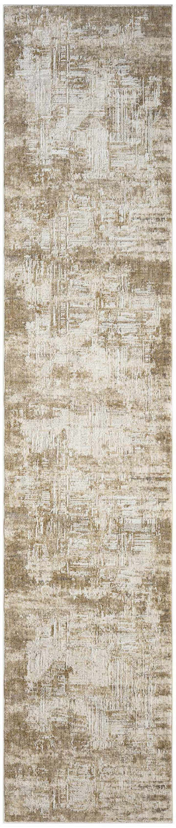 Close-up of the Calvin Klein CK078 Summit rug. Mocha and ivory tones create a modern, abstract pattern.