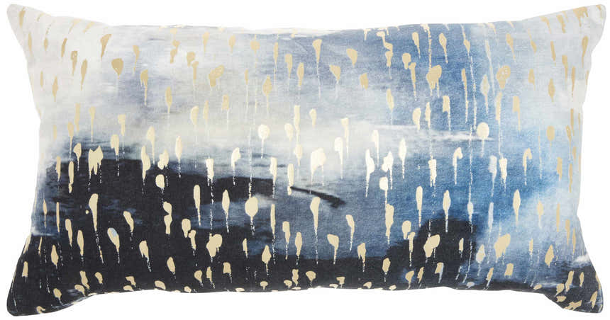 Mina Victory Sofia Metallic Drops Ombre Indigo Indoor Throw Pillow