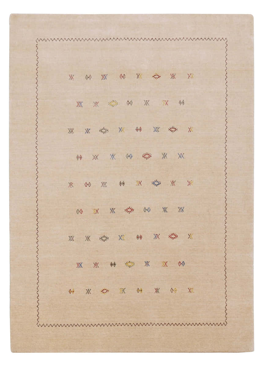 Beige Modern Design Hand Loomed Wool Area Rug