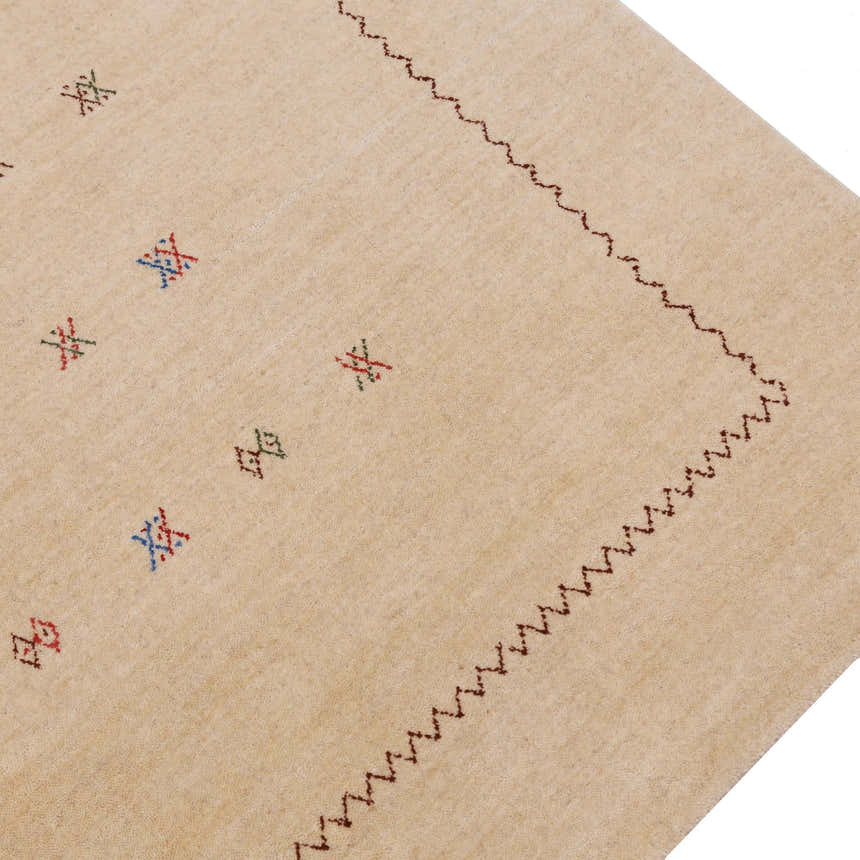 Beige Modern Design Hand Loomed Wool Area Rug