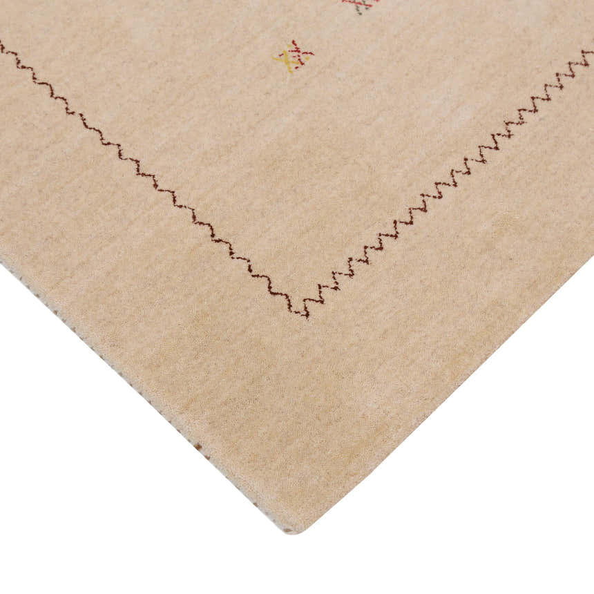 Beige Modern Design Hand Loomed Wool Area Rug