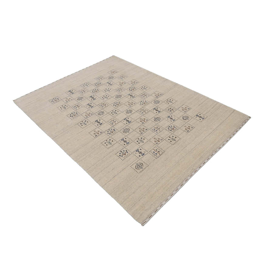 Beige Tribal Design Hand Loomed Wool Area Rug