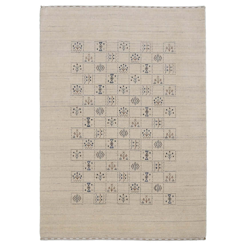 Beige Tribal Design Hand Loomed Wool Area Rug
