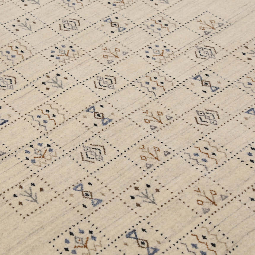 Beige Tribal Design Hand Loomed Wool Area Rug