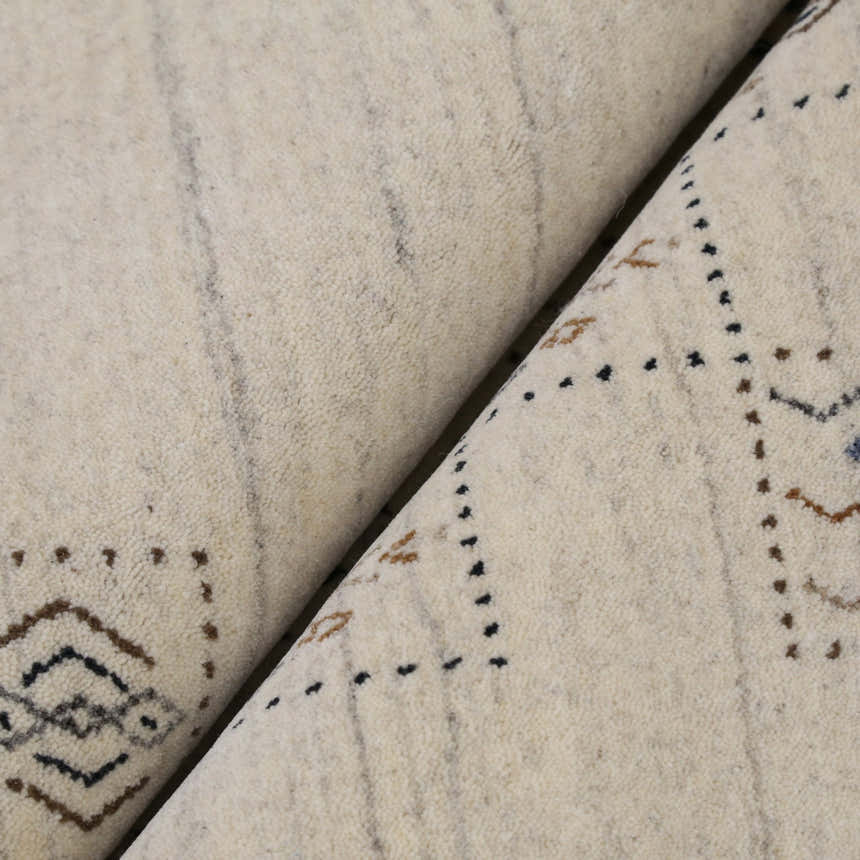 Beige Tribal Design Hand Loomed Wool Area Rug