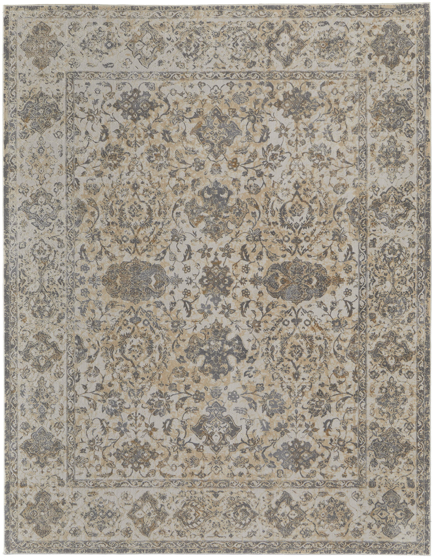 Feizy Celene Traditional Bordered - Ivory/Tan/Gray Area Rug