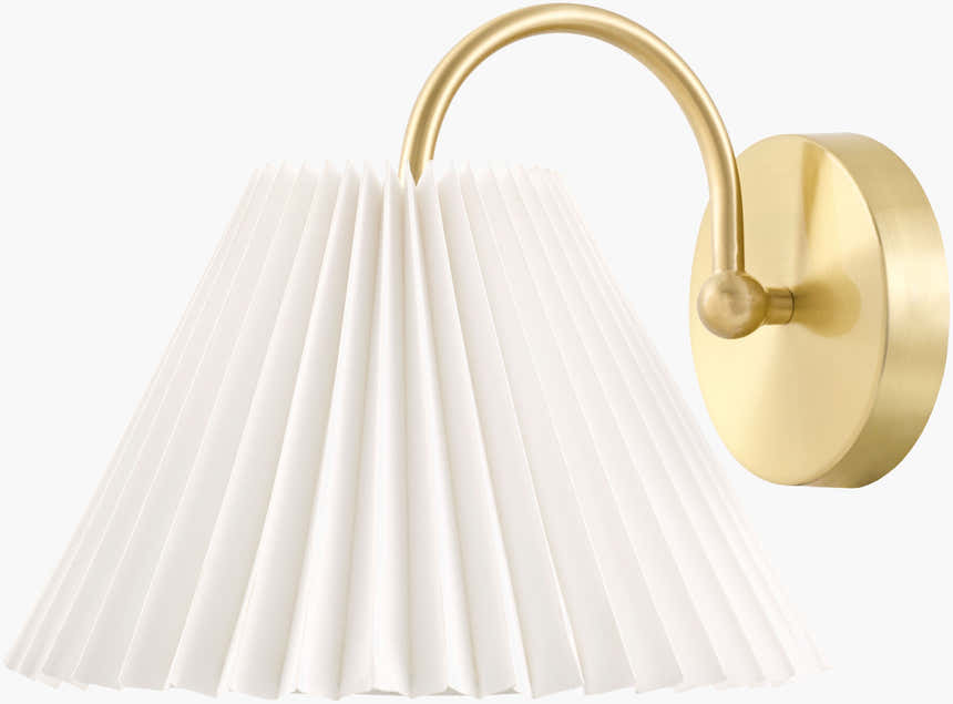 White Traditional Wall Sconce with linen details for hallway or bedroom lighting