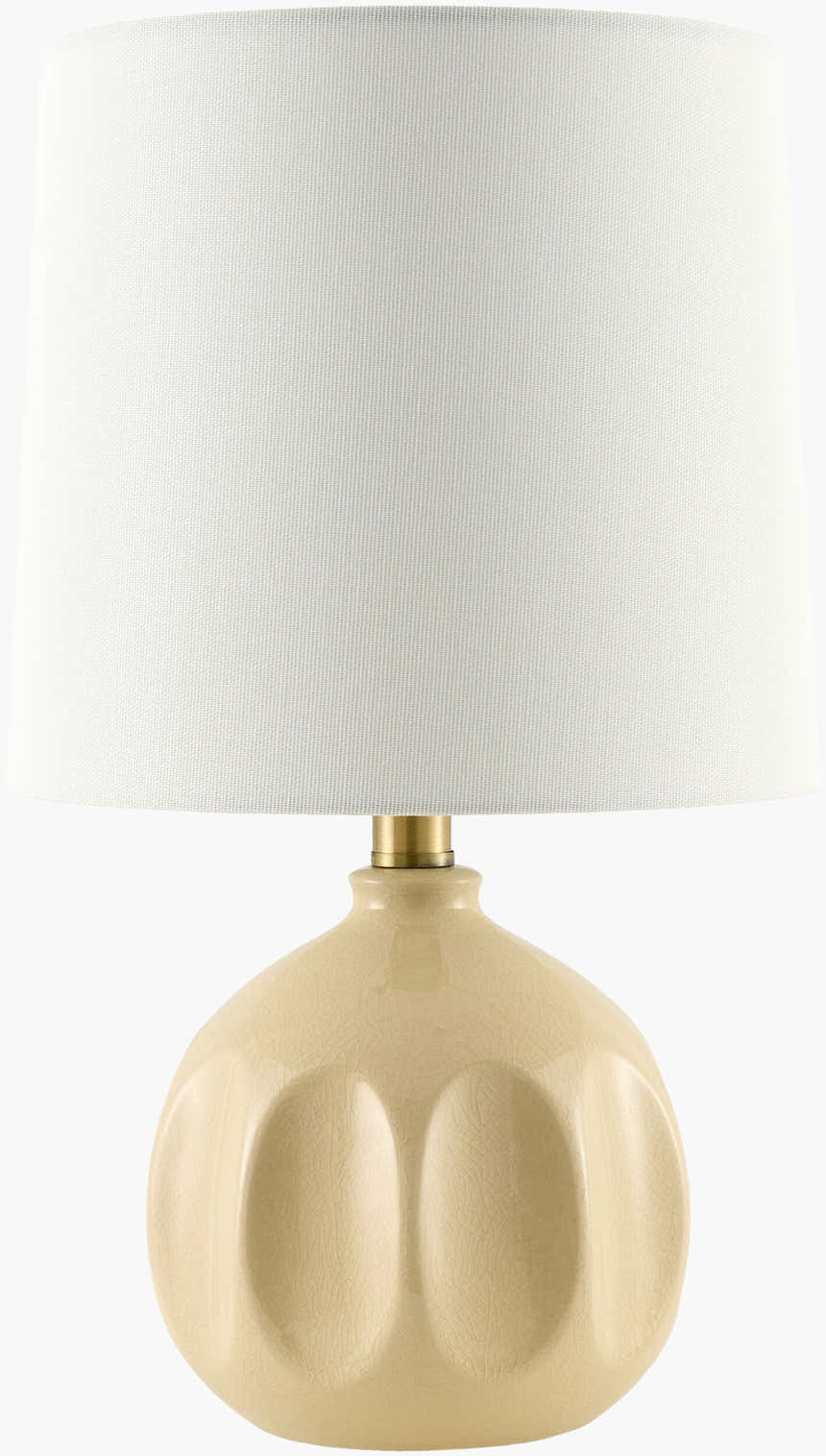 Tan Modern Table Lamp with global details for bedside or console tables