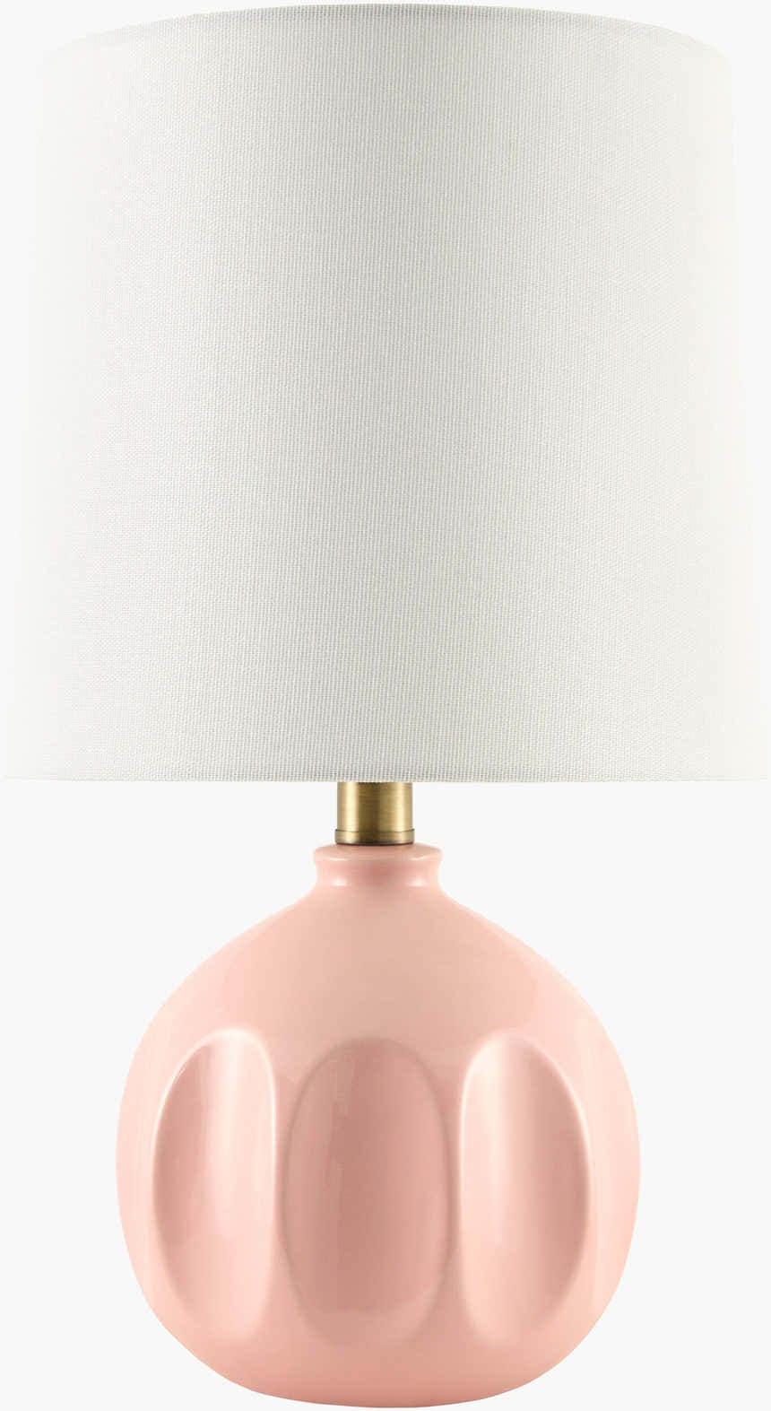 Metallic Rose Gold Modern Table Lamp with global details for bedside or console tables