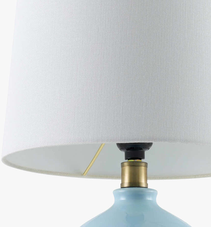 Aqua Modern Table Lamp with global details for bedside or console tables