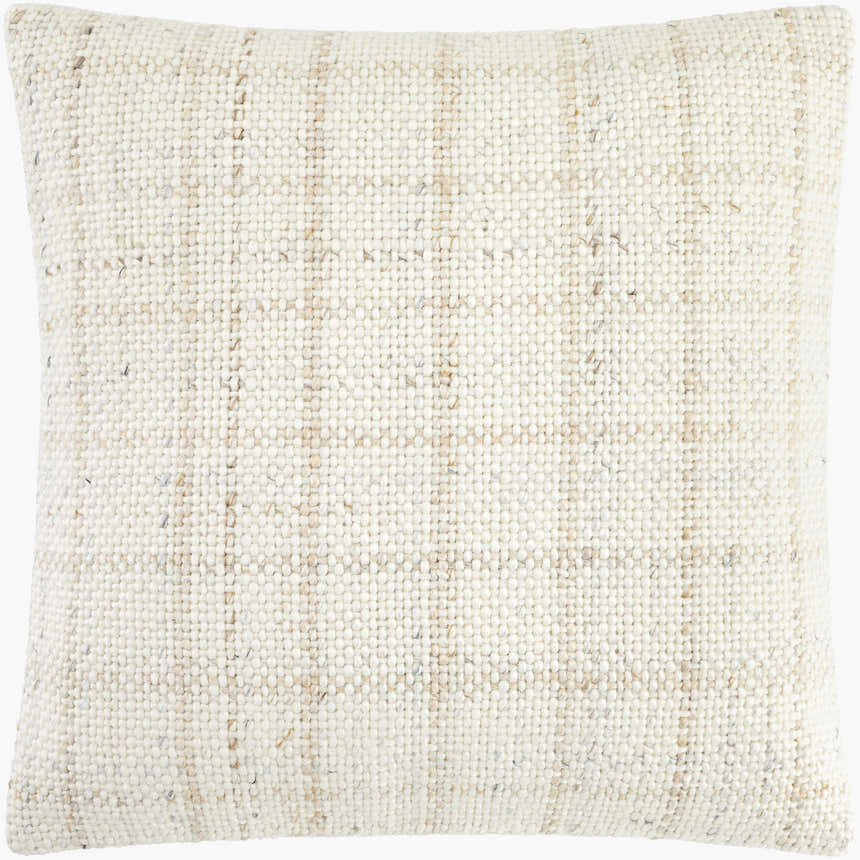 Bright Light Gray Modern Accent Pillow with cotton details for sofa bed or accent chair