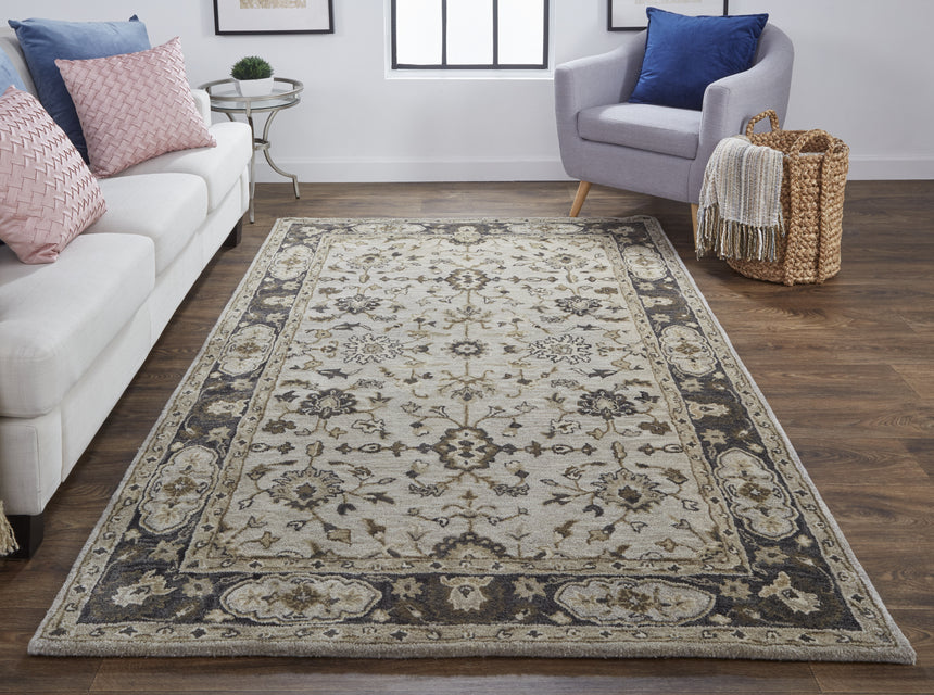 Feizy Eaton Traditional Oriental - Gray/Ivory/Taupe Area Rug