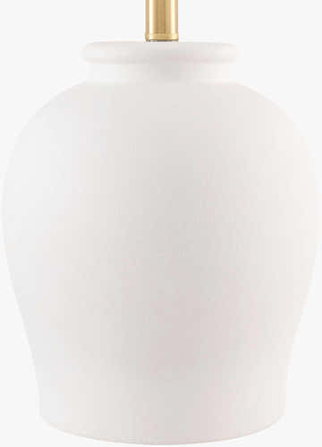 White Ceramic Table Lamp with Cone Shade