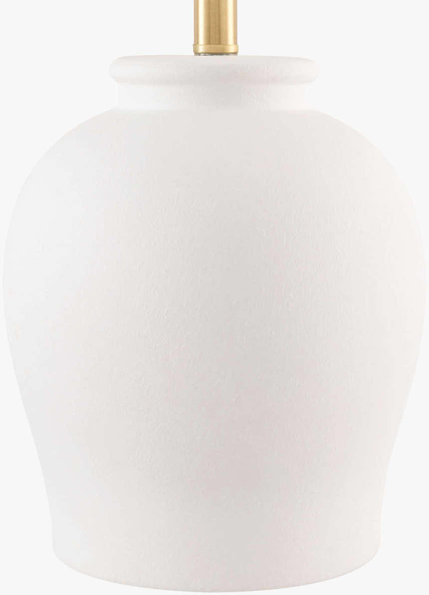 White Ceramic Table Lamp with Cone Shade
