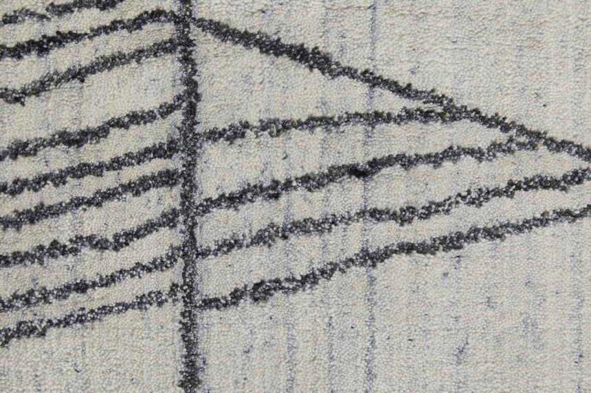 Feizy Whitton Modern Abstract - Ivory/Black Area Rug