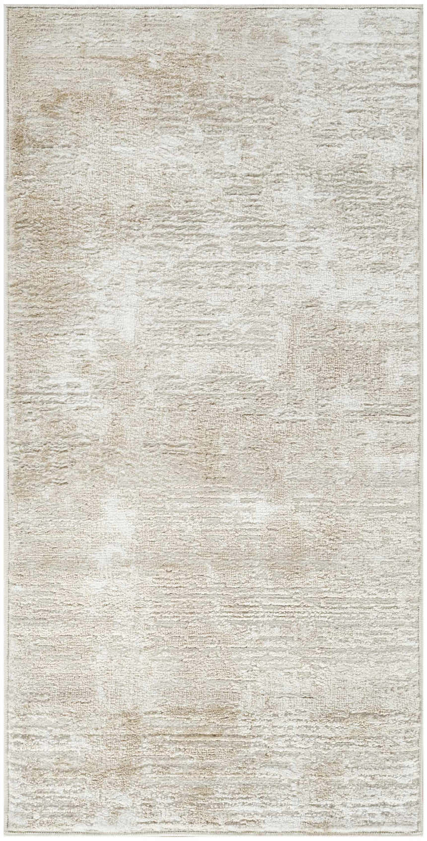 Close-up of the high pile Nourison Dekor Ivory Beige rug, showing its subtle chestnut pattern and soft texture.