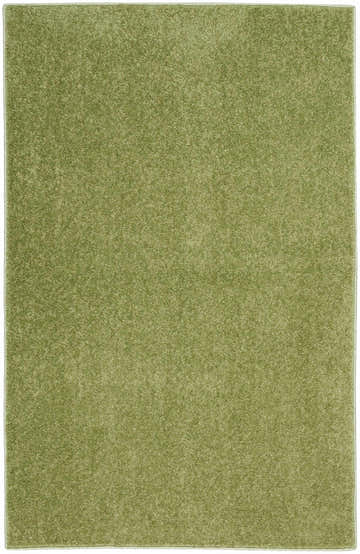 Close-up of a Nourison Essentials Green Outdoor Area Rug, showing its soft texture and subtle variations in green tones.