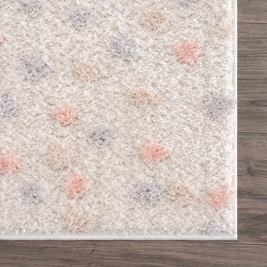 Sample Cansu Pink & Cream Dotted Area Rug
