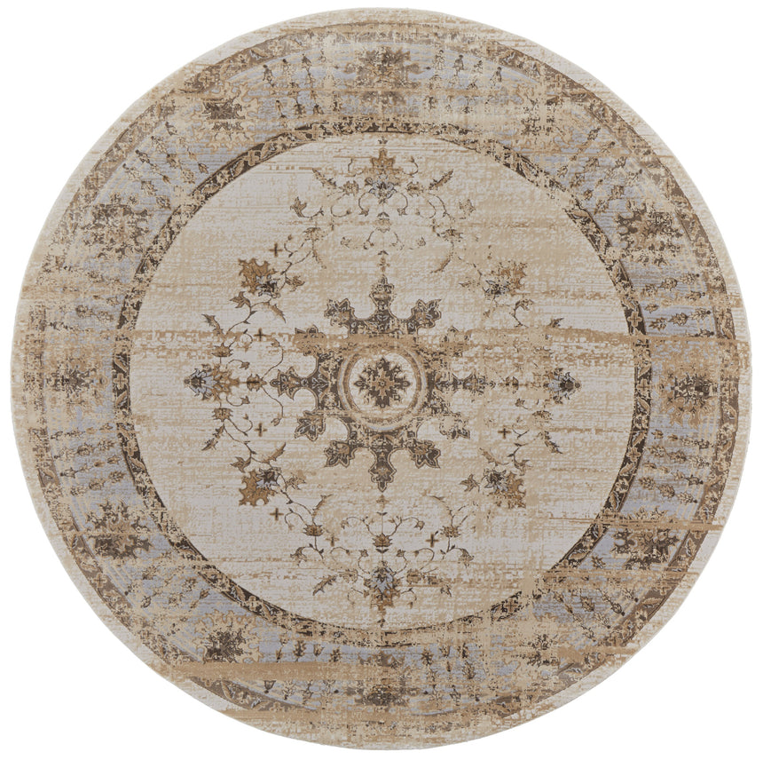Feizy Celene Traditional Bordered - Tan/Brown/Gray Area Rug