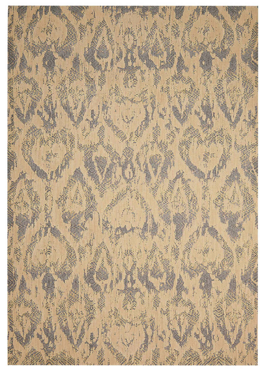 Close-up of the Nourison Nepal Beige Slate Vintage Indoor Area Rug, featuring a distressed beige and slate pattern.