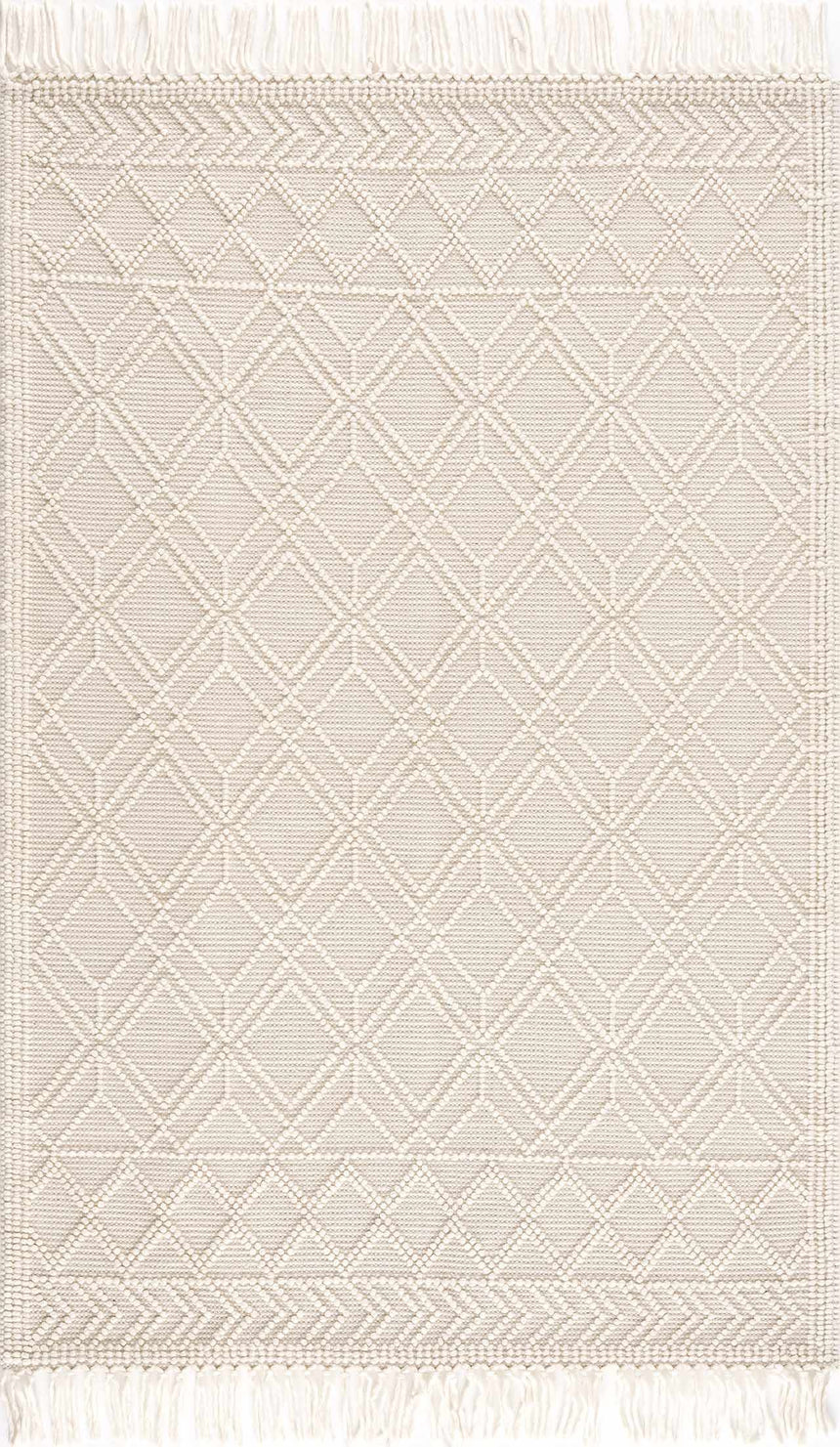 Ramsbury Beige Trellis Wool Rug