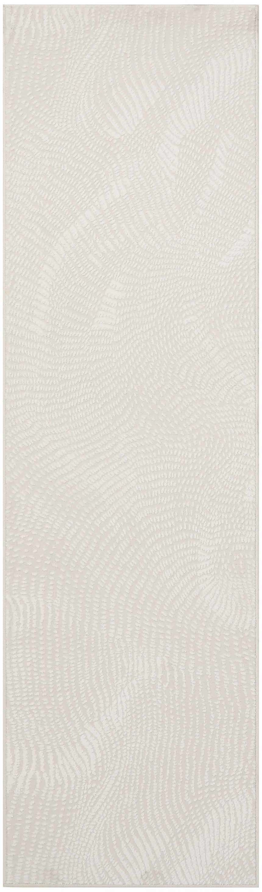 Close up of the DKNY Central Park West Ivory rug showing a textured, abstract pattern.