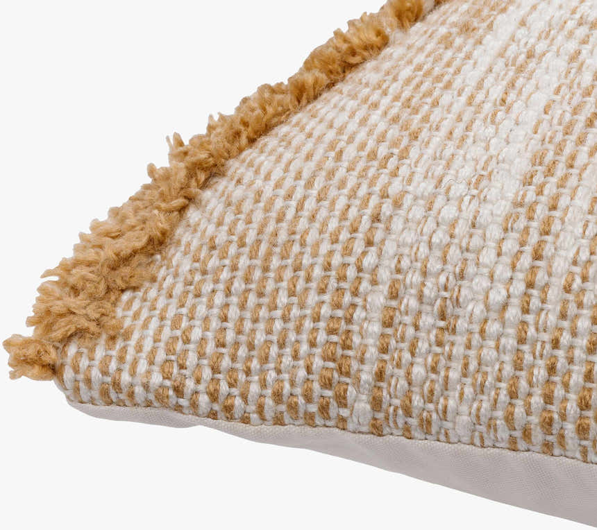 Rudex Ivory Geometric Diamond Rustic Polyester Accent Pillow - Clearance