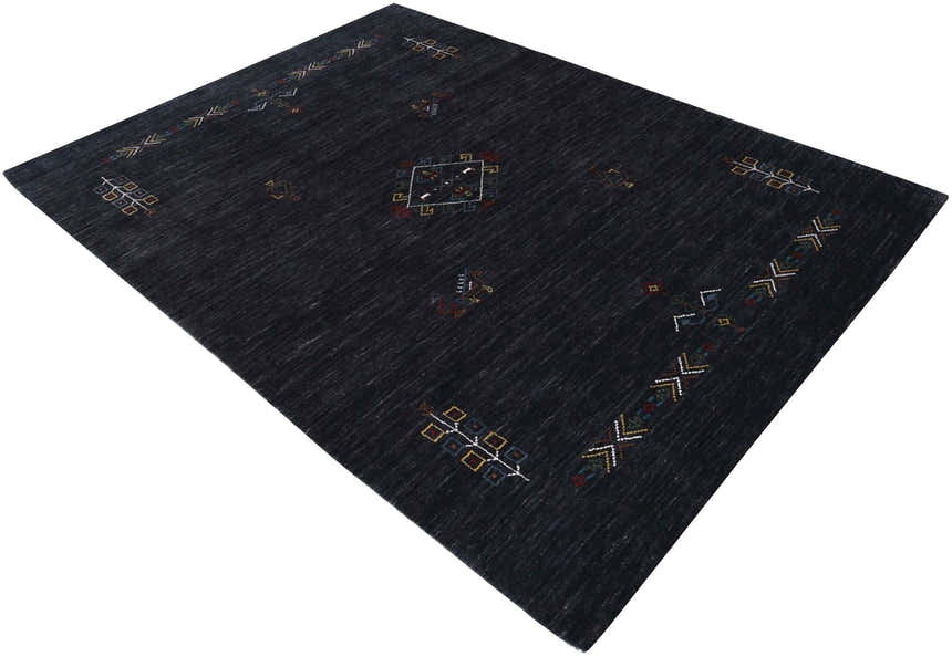 Charcoal Tribal Center Medallion Hand Loomed Wool Area Rug